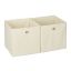 Set of 2 folding boxes 30x30x30cm., beige