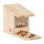 Squirrel food feeder with roof 17.5x12x25cm., light brown