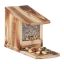 Squirrel feeder with roof 17.5x12x25cm., brown