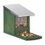 Squirrel food feeder with canopy 18x12x25cm., dark green/silver color