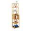 Bathroom shelf with 7 shelves 149x35x29cm., light brown