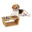 Double bowl 18.5x40x21cm., light brown/silver color