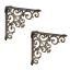 Set of 2 wall planter holders 26x5x26cm., brown/gold color