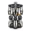 Spice rack with 12 clear glasses 31.5x18cm., black/silver color