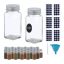 Set of 36 transparent spice jars 11x4.5x4.5cm., silver/black
