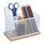 Writing instrument and document organizer 11x19x10 cm., light brown/silver color