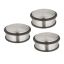 Set of 3 stainless steel door stops, silver