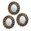 Set of 3 hanging mirrors 25x2cm., gold/black