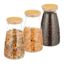Set of 3 transparent containers for bulk products 21.5x12cm, 1.4L, light brown