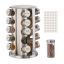 Spice rack with 20 transparent glasses 33.5x19.5cm., silver color