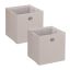 Set of 2 storage boxes 30.5x30.5x30.5cm., beige/silver color