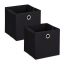 Set of 2 storage boxes 30.5x30.5x30.5cm., black/silver