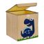 Folding box with lid 33x33x33cm., beige/dark blue/light blue