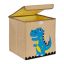 Folding box with lid 33x33x33cm., beige/blue/yellow