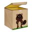 Folding box with lid 33x33x33cm., beige/brown/black