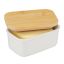 Butter dish with lid 7.5x16x10.5cm., white/light brown