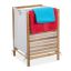 Laundry basket 63.5x43x43cm, 60L., light brown/white