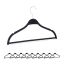 Clothes hangers 10pcs, black/silver