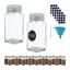 Set of 20 transparent spice jars 11x4x4cm., silver color