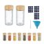 Set of 10 transparent spice jars 9.5x4.5cm., light brown