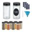 Set of 10 transparent spice jars 9.5x4.5cm., black