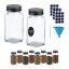 Set of 10 transparent spice jars 10.5x4.5x4.5cm., black