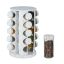 Spice rack with 20 clear glasses 33.5x19cm., white/gold color