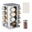 Spice rack with 16 transparent glasses 28x20x20cm., silver color