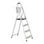 Household ladder 137x43x75cm., silver/black/yellow color