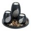Set of 3 candlesticks and tray, black, light gray/brown