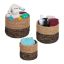 Set of 3 baskets, light brown/black