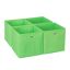 Set of 4 foldable boxes 30x30x30cm., green/silver color