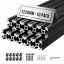 Profile aluminiowe wytłaczane VEVOR 2020T-122-10-H, 10 szt., czarne, 2 × 1,2 × 134 cm