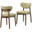 Upholstered kitchen chair set of 2 pcs., ergonomic backrest, beige color
