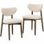 Set of 2 upholstered kitchen chairs, beige, ergonomic backrest