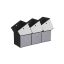 Storage boxes 30x30x30 cm., 6 pcs., gray/black