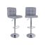 Set of 2 bar stools in faux leather, light grey
