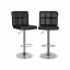 Set of 2 black faux leather bar stools