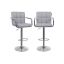 Bar stools with armrests 2 pcs gray
