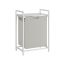 Laundry basket with shelf 65L., white/gray