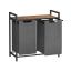 Laundry basket/cabinet with pull-out compartments, gray baskets