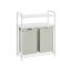 Laundry basket 2 x 46 L with 2 shelves, white