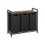 Laundry basket with 3 compartments, black/natural