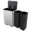 Trash can 48x38x67cm., silver/black