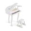 Children's toy piano with chair, white