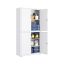SONGMICS OMC016G01 Szafka na dokumenty, 4 drzwi, 5 półek, biała, 40 × 80 × 180 cm