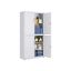 SONGMICS OMC016G01 Szafka na dokumenty, 4 drzwi, 5 półek, szara, 40 × 80 × 180 cm