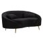 Sofa dwuosobowa Oslo, 2-osobowa z 2 poduszkami, czarno-złota, 148 × 68 × 84 cm