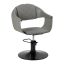 Fotel barberski ergonomiczny Hair System Halo, szary, hydrauliczny, wysokość 40-50 cm