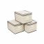 Set of boxes with lids 40 x 30 x 25 cm., 3 pieces, beige